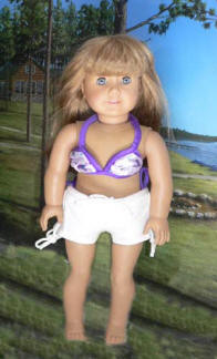 bathing suit and shorts on american girl doll