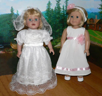 Bridal and confirmation dress for american girl dolls