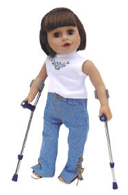 Dolls with crutches, Prosthetics, Wheelchairs