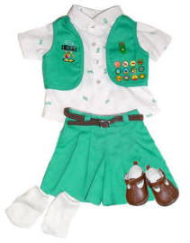 Junior Scout Uniform with Dolls Socks and Shoes