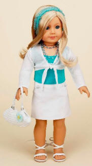 White outfit american girl doll