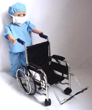 Blue Scrubs and Wheelchair 