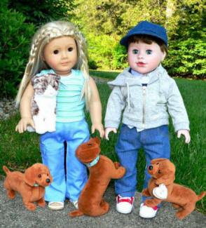 doll clothing in style with dog