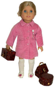 american girl suede coat and suitcase
