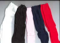 doll tights - white, black, pink, navy and red