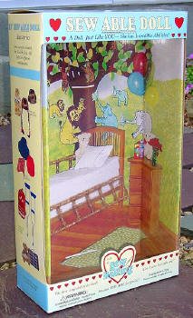sew dolling dolls box front with background