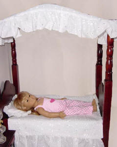 American Girl Dolls White Canopy bed