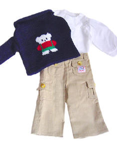 Cargo pants, sweater and shirt for dolls