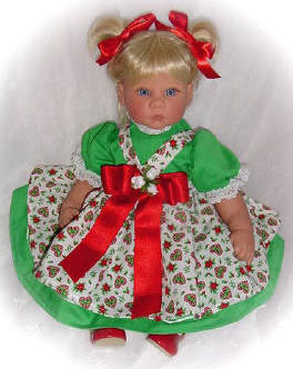 Green Christmas dress with pinafore