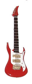 Red electric guitar - perfect accessory for boy dolls!