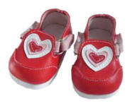 Red heart tennis shoes