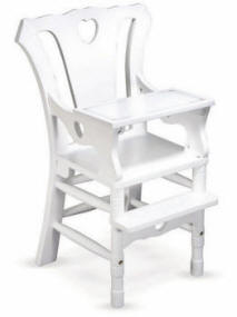 white doll high chair