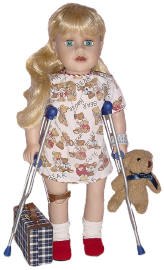 disabled doll for play therapy and sew able dollys