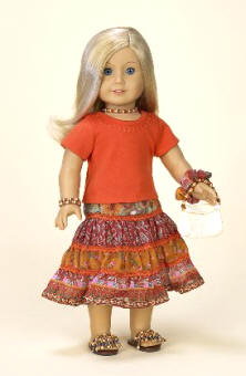 Doll Clothing Orange Twist