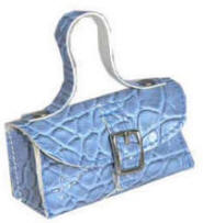 Faux croc fashion purse in blue