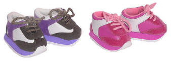 Lavender and hot pink running shoes