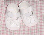 Designer baby shoes for Lee Middleton dolls with white trim