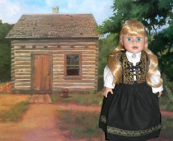 Swedish dirndl dress doll clothes