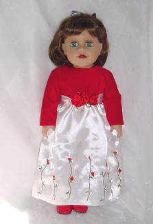 american girl doll size Velvet gown